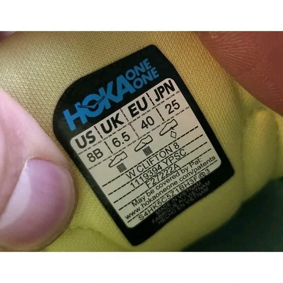 Hoka One One Clifton 8 Yellow Running Shoes Womens 8 B 1119394YPSC *Barely Worn. - Picture 9 of 9